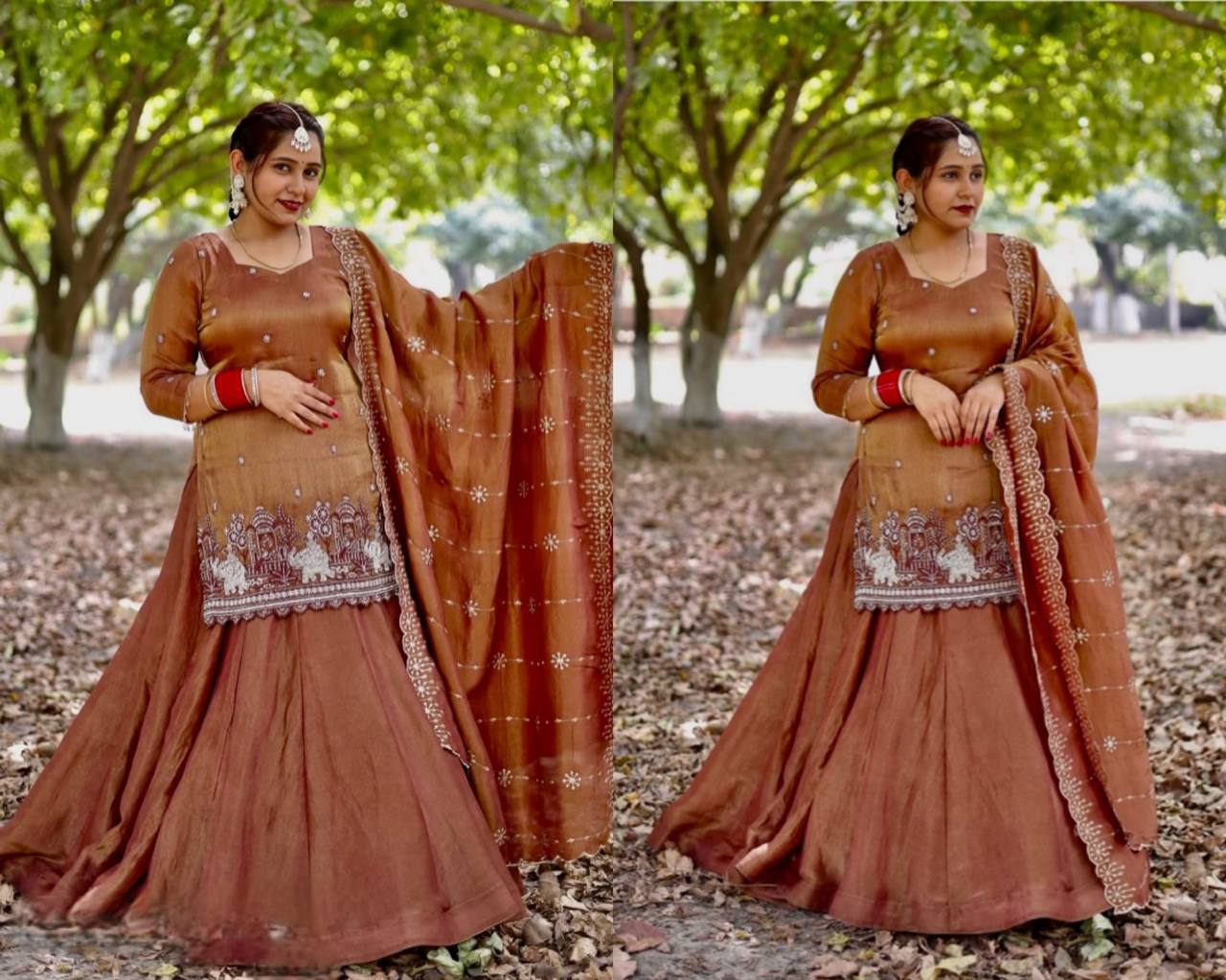 A Brown Embroidered Silk Suit - Image 2