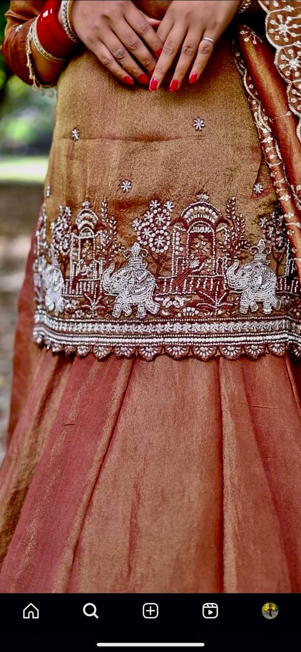 A Brown Embroidered Silk Suit - Image 4