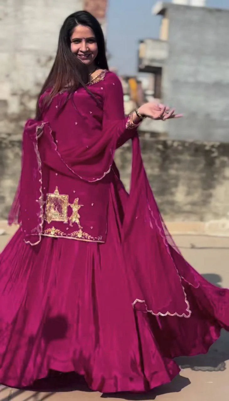 A  Red and Pink Top Lehenga Fashion Statements - Image 6