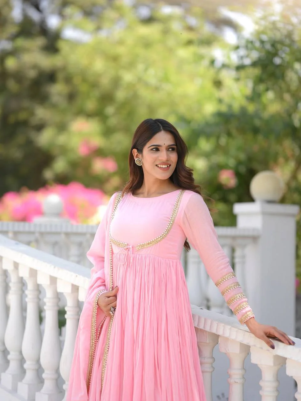 Blush Elegance Flowing Pink Attire - Image 4