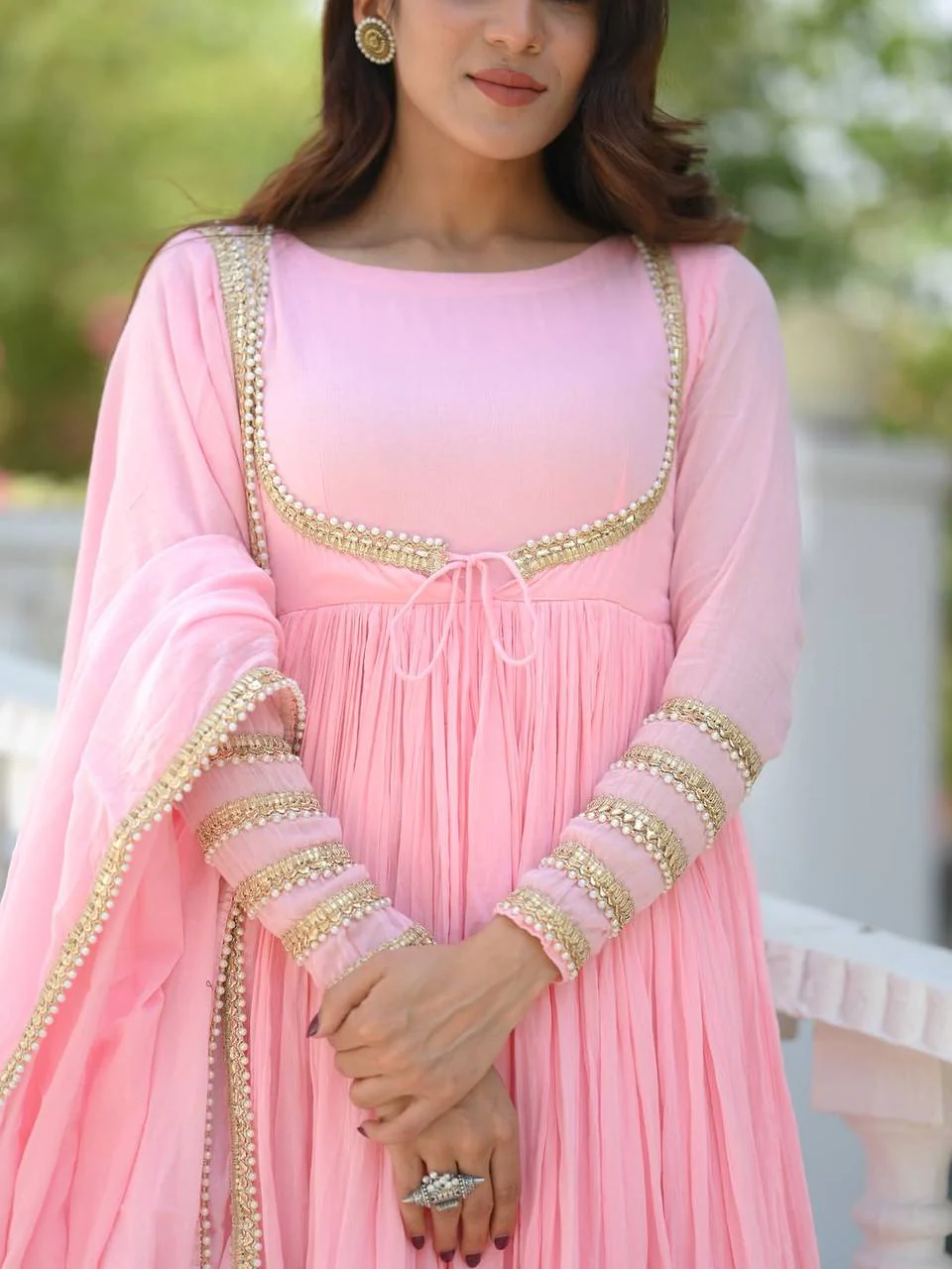 Blush Elegance Flowing Pink Attire - Image 7