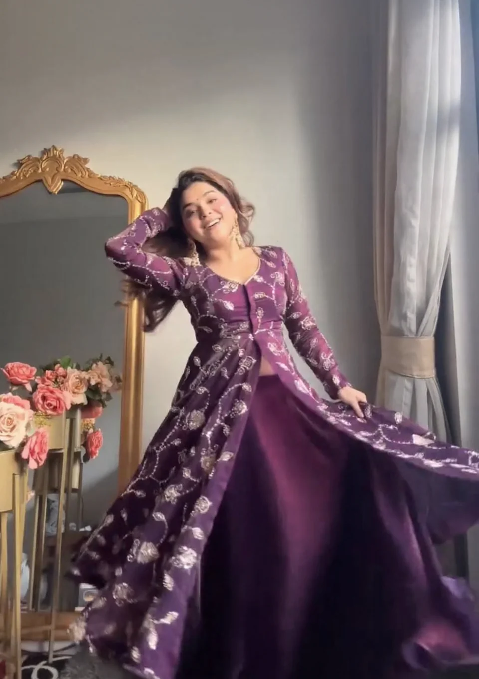 Glamorous Moments Flowing in Purple Delight