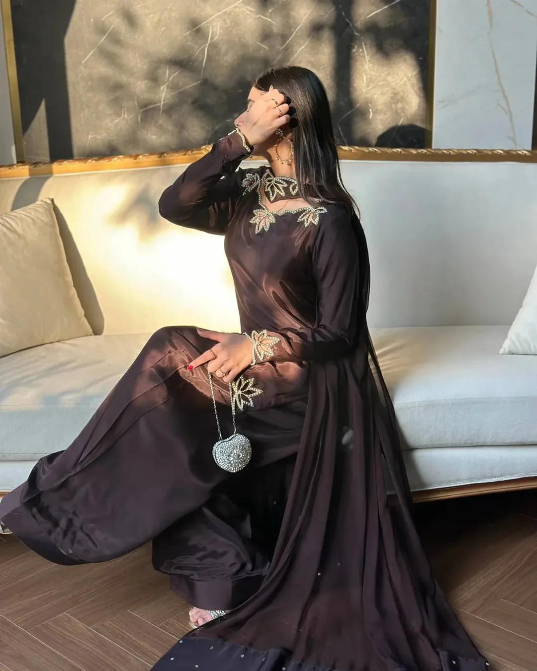 Graceful Attire with Floral Embellishments - Image 2