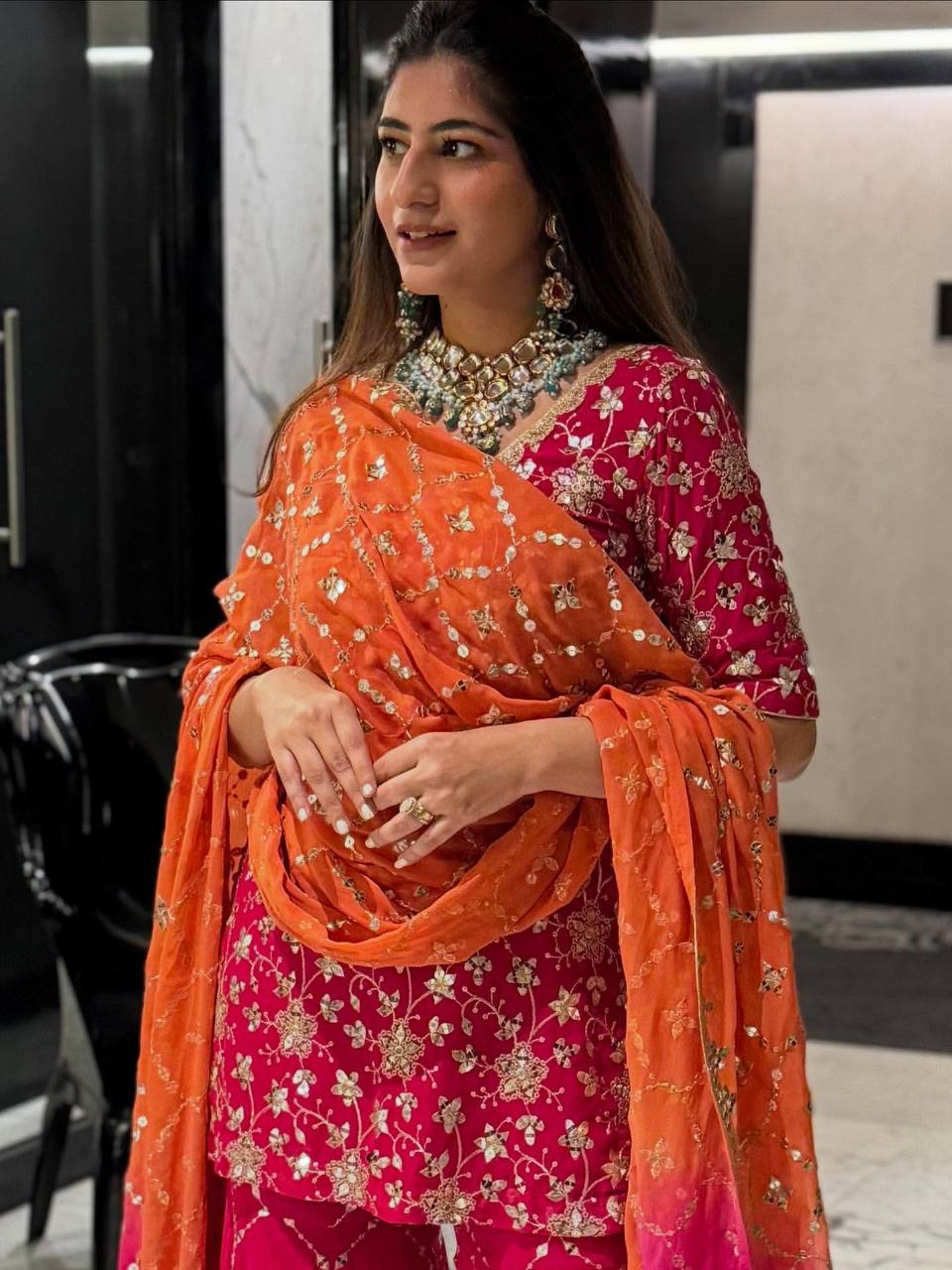 Radiant Elegance in Pink Attire - Image 6