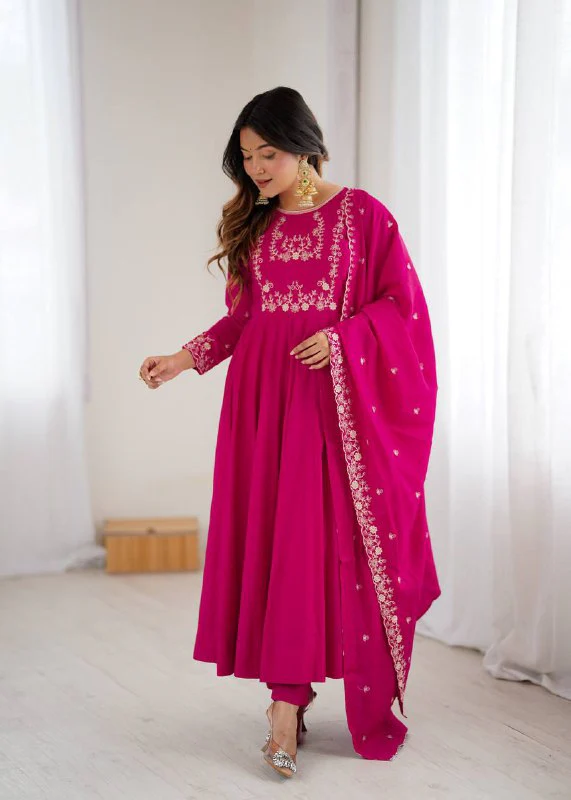 Radiant Elegance in Vibrant Pink - Image 2