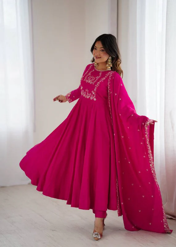 Radiant Elegance in Vibrant Pink - Image 3